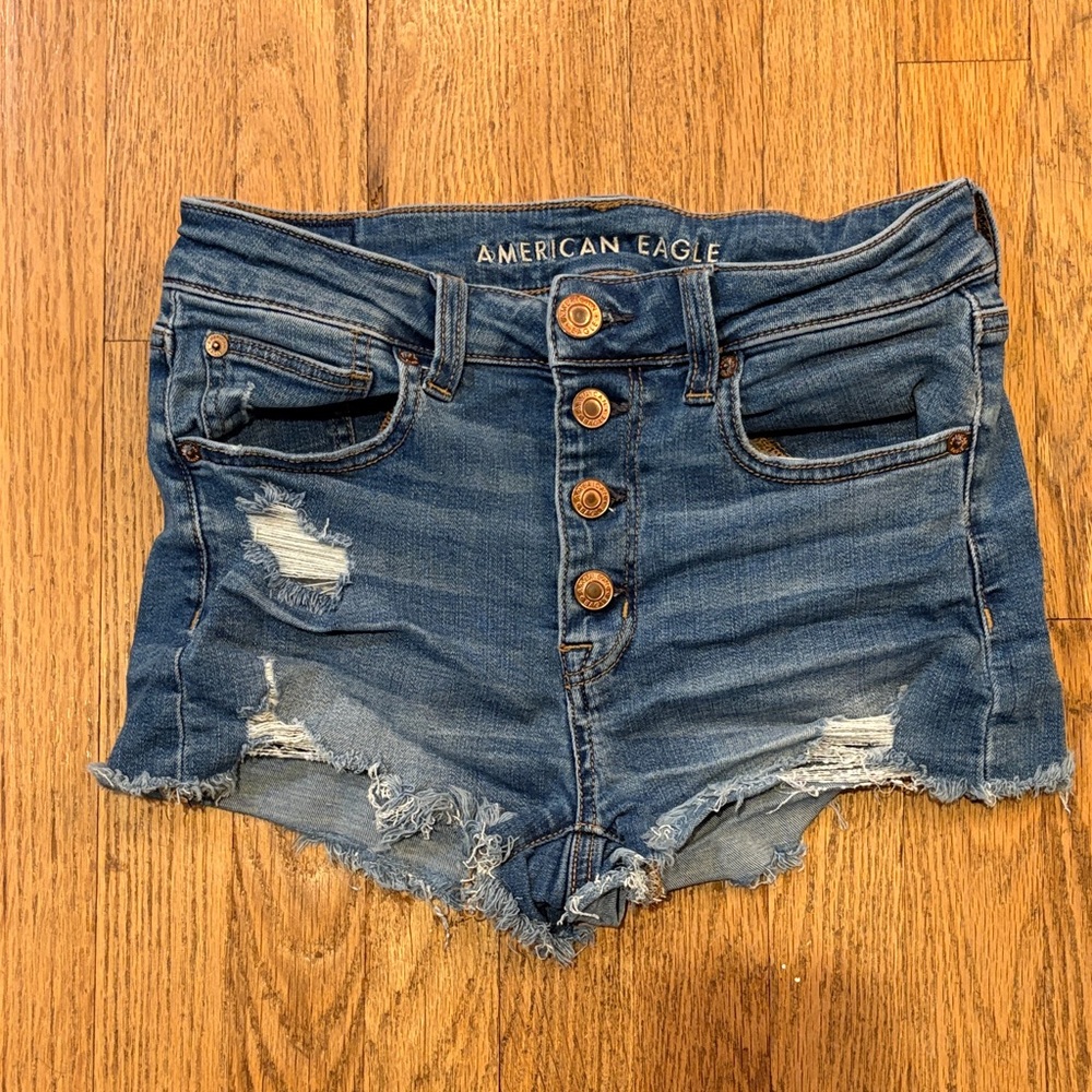 American Eagle Outfitters Distressed Blue Jean Shorts